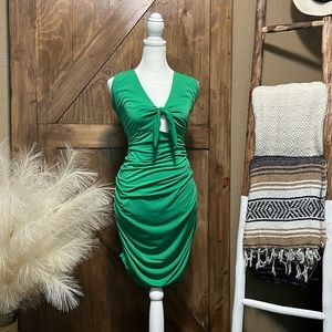 Venus Green scrunch midi dress XL